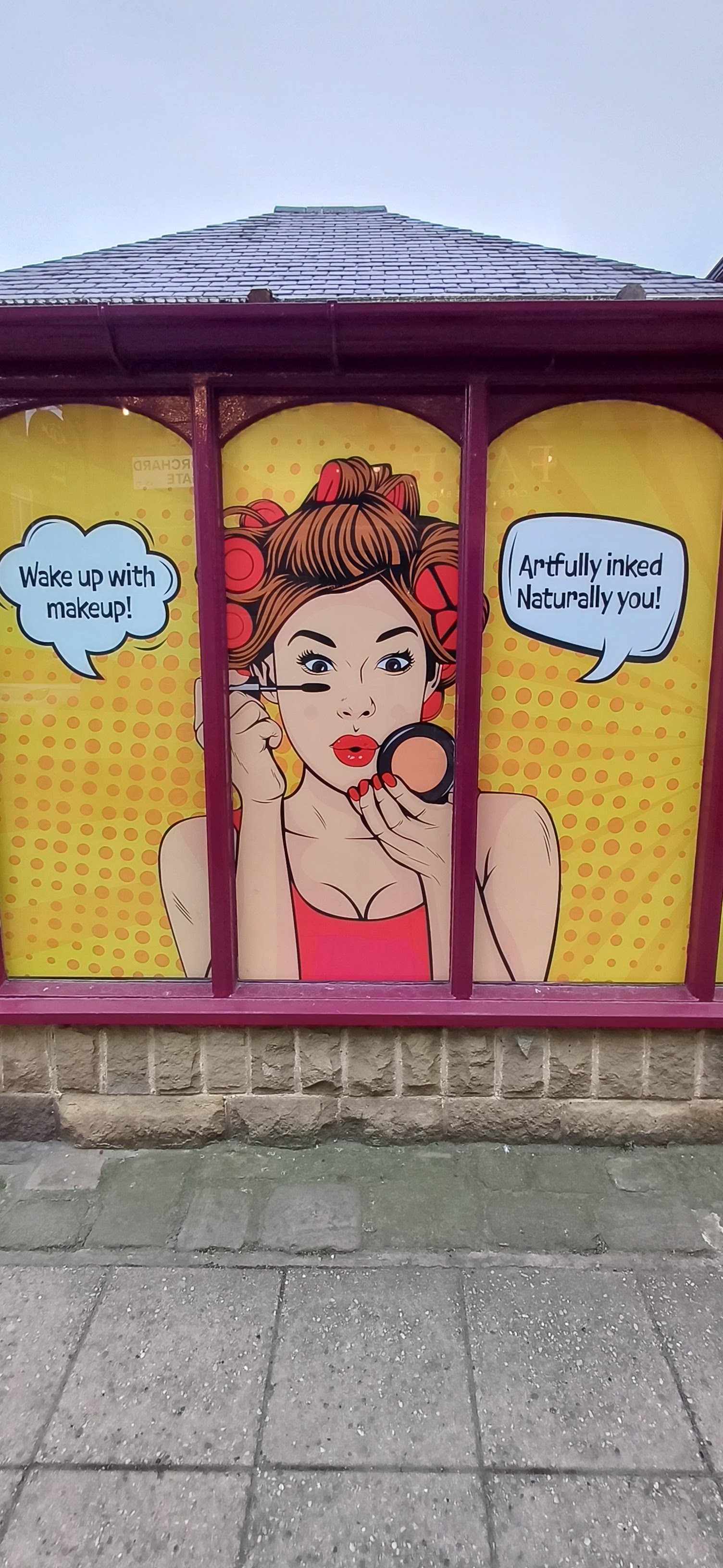 Our colourful pop-art window at 2 Orchard Street in Otley