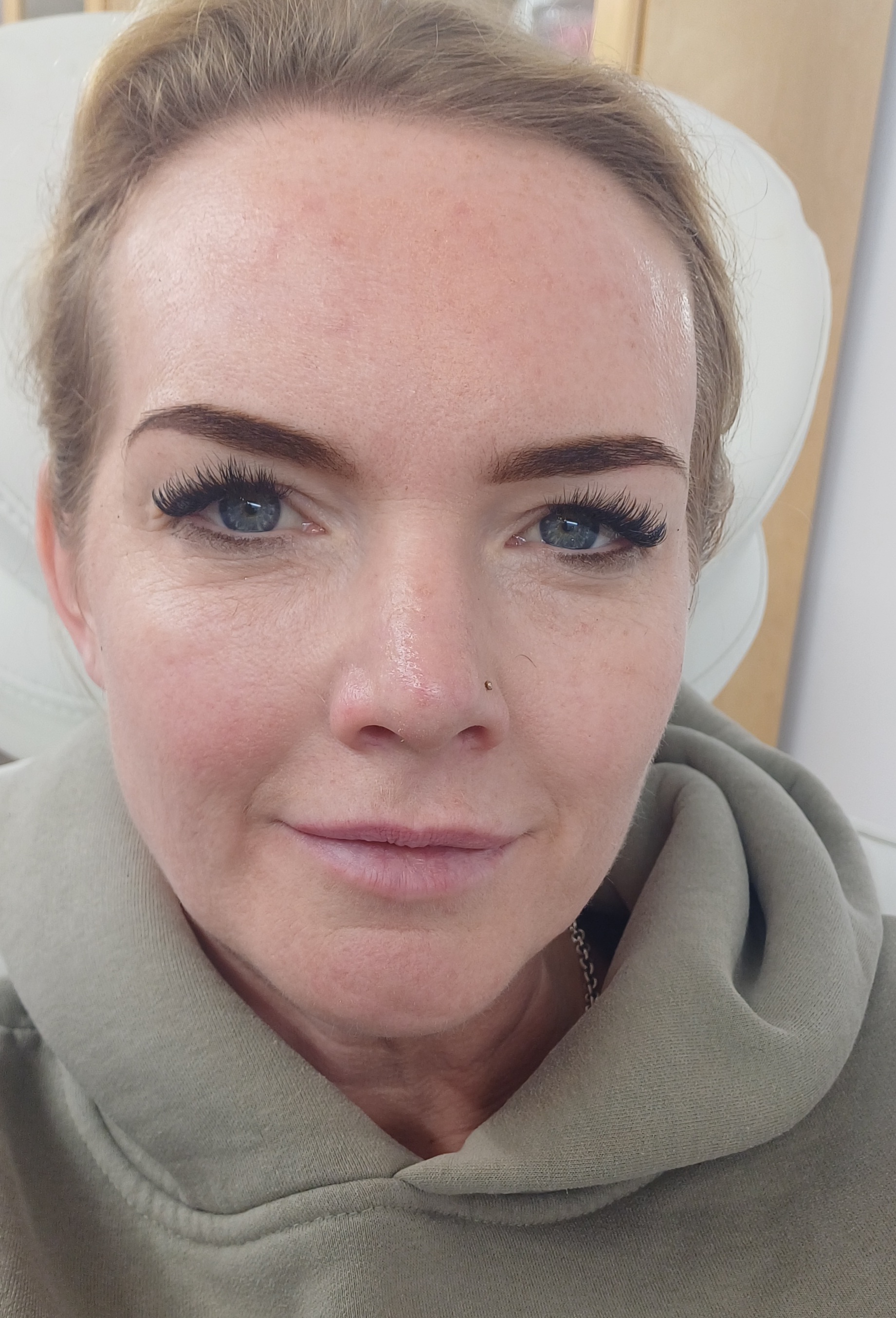 Client portrait showing finished brows